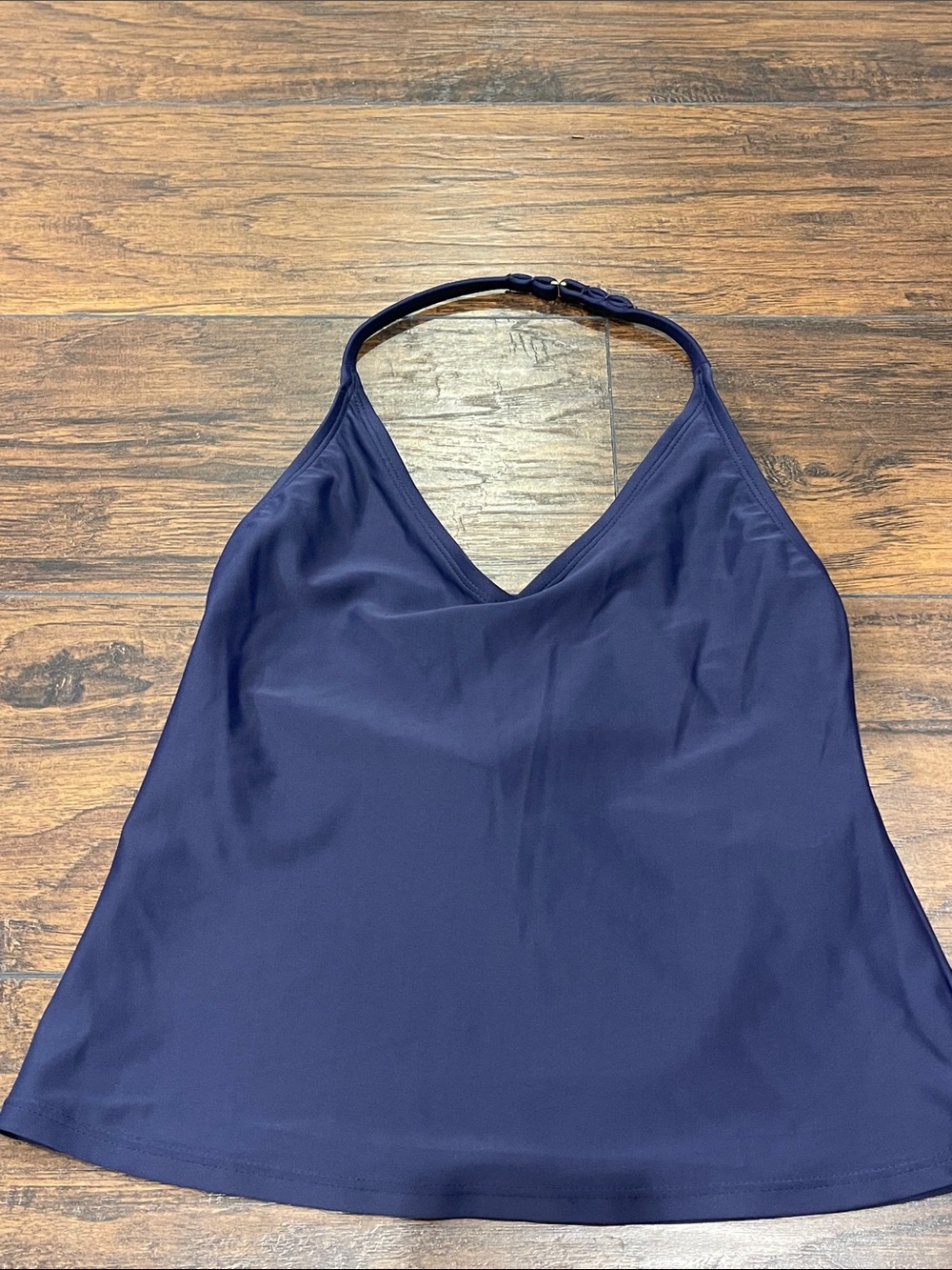 Navy Halter V-Neck Women's swim Top